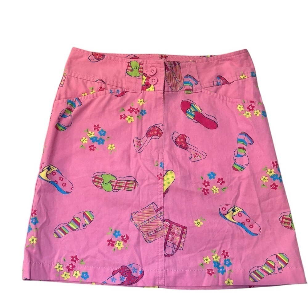Talbots kids sandal print summer skirt 7